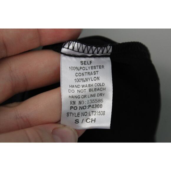 Black Lace Bodice Peplum Strappy Tank S - Picture 8 of 8